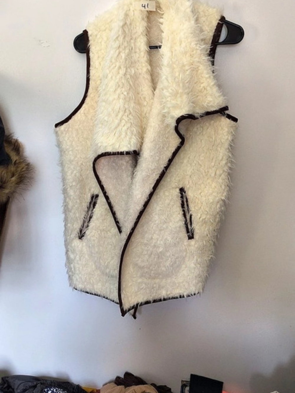 Cream Faux Fur Vest